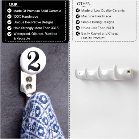 Number Ceramic Hooks -2